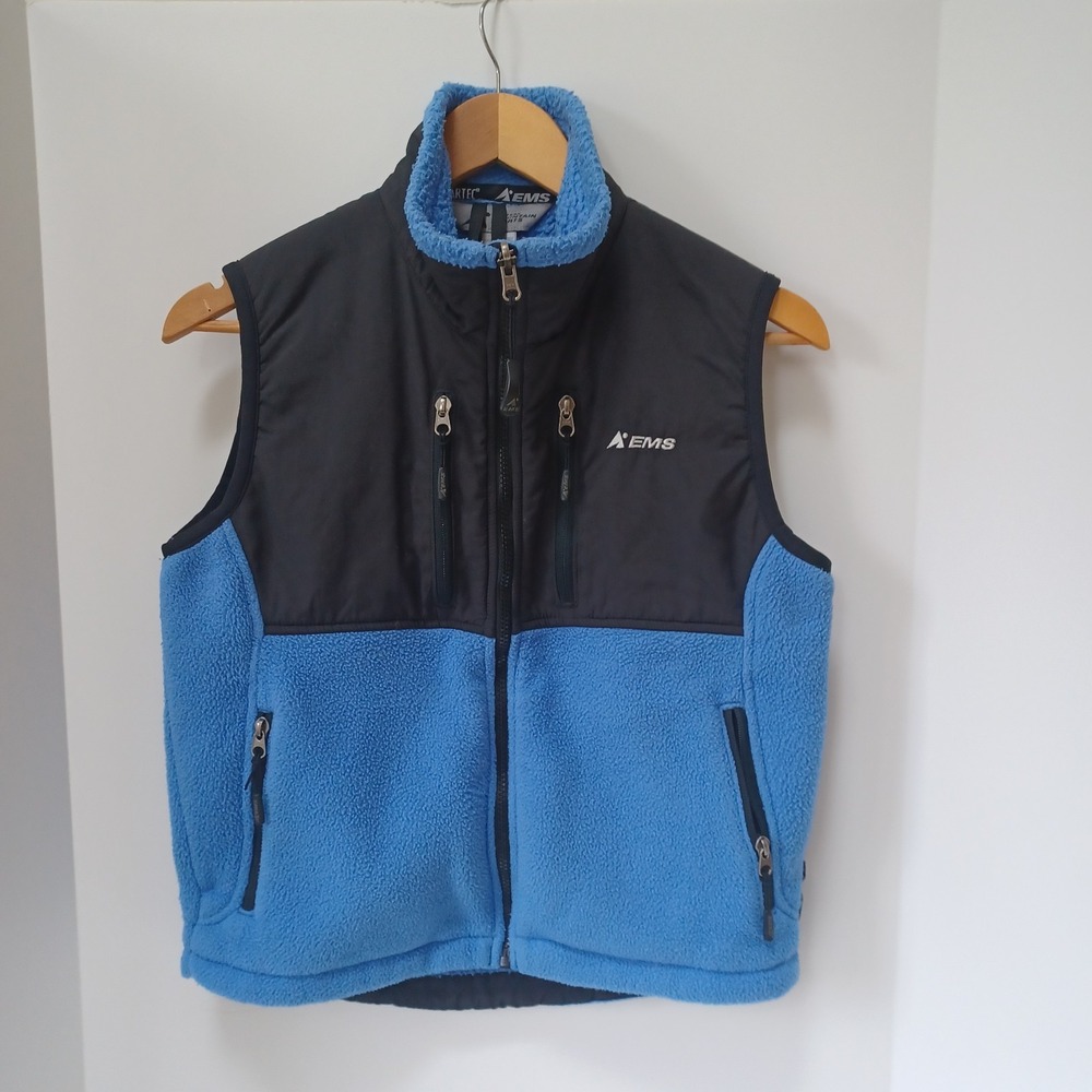EMS WOMEN'S POLARTEC FLEECE‎ VEST  Size XS Blue Black 4 pockets